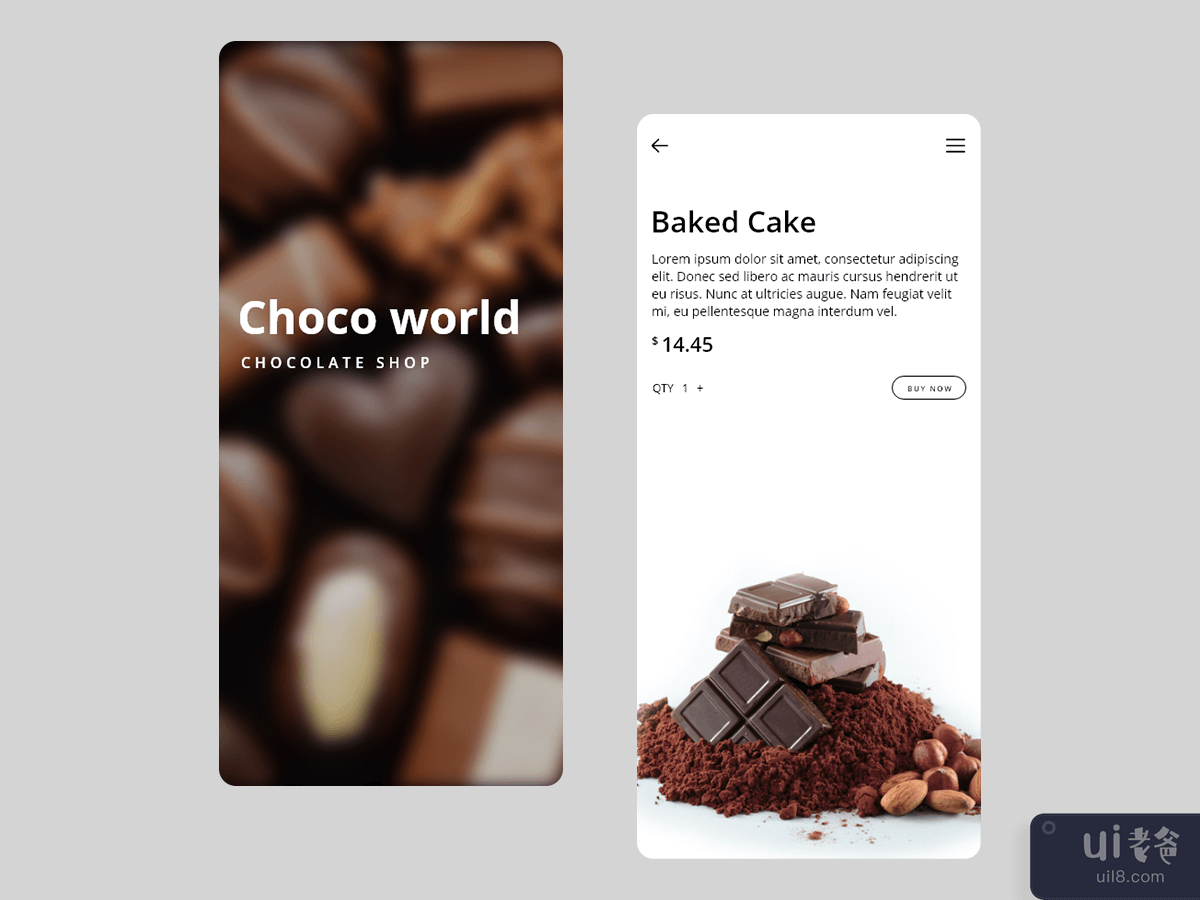 Chocolate Shop App UI