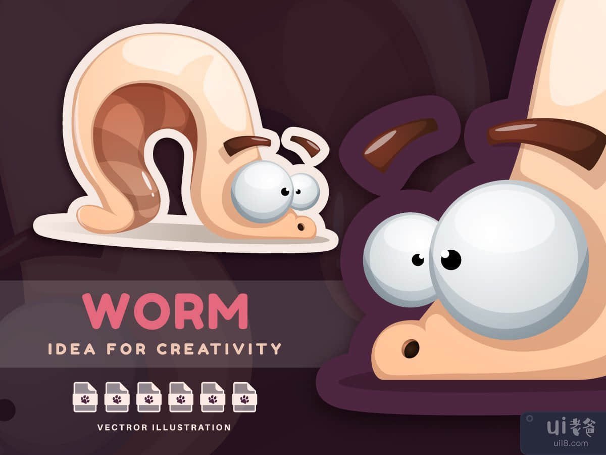 Crazy Worm - Cute Sticker