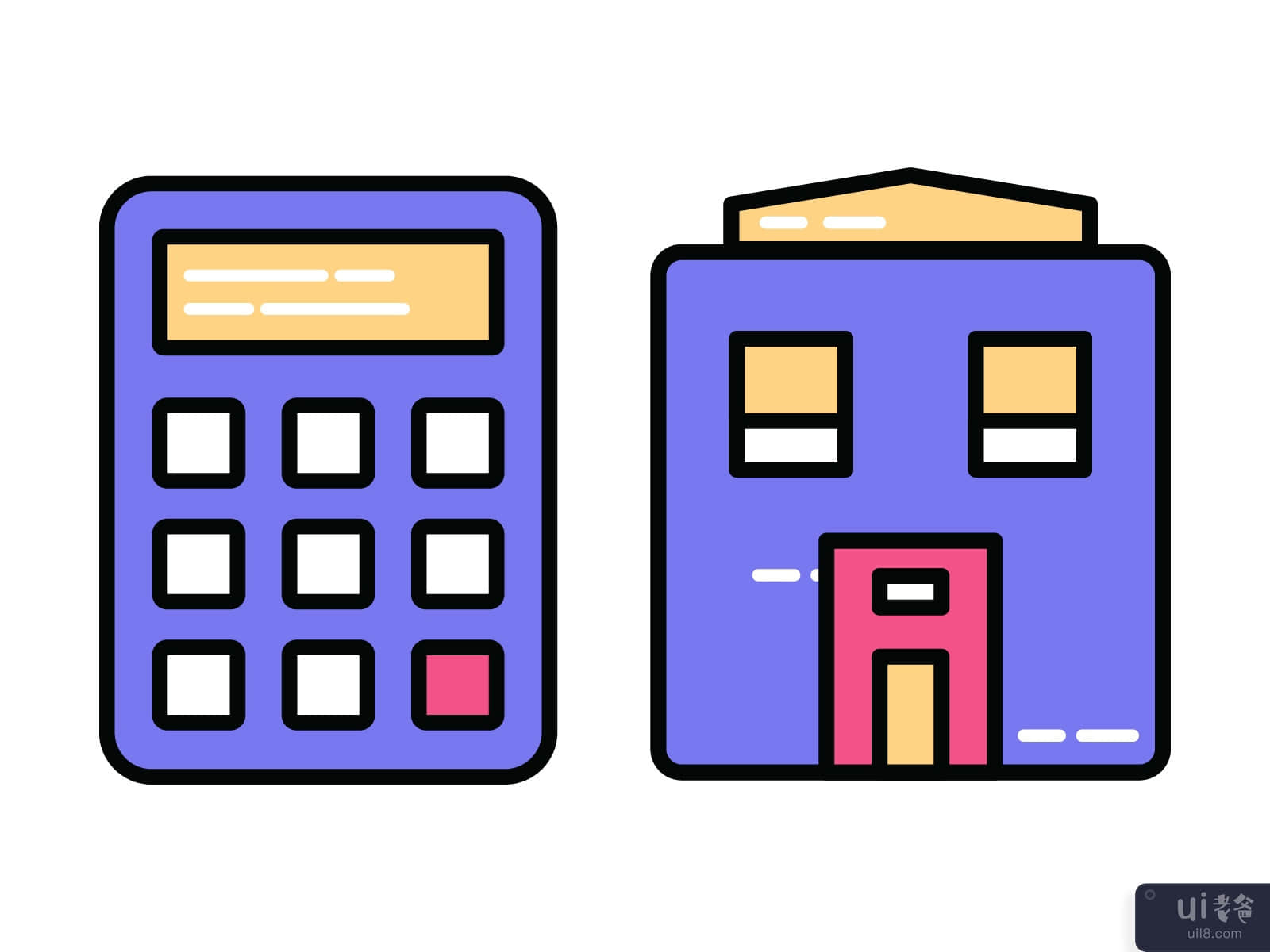 Building and calculator icon