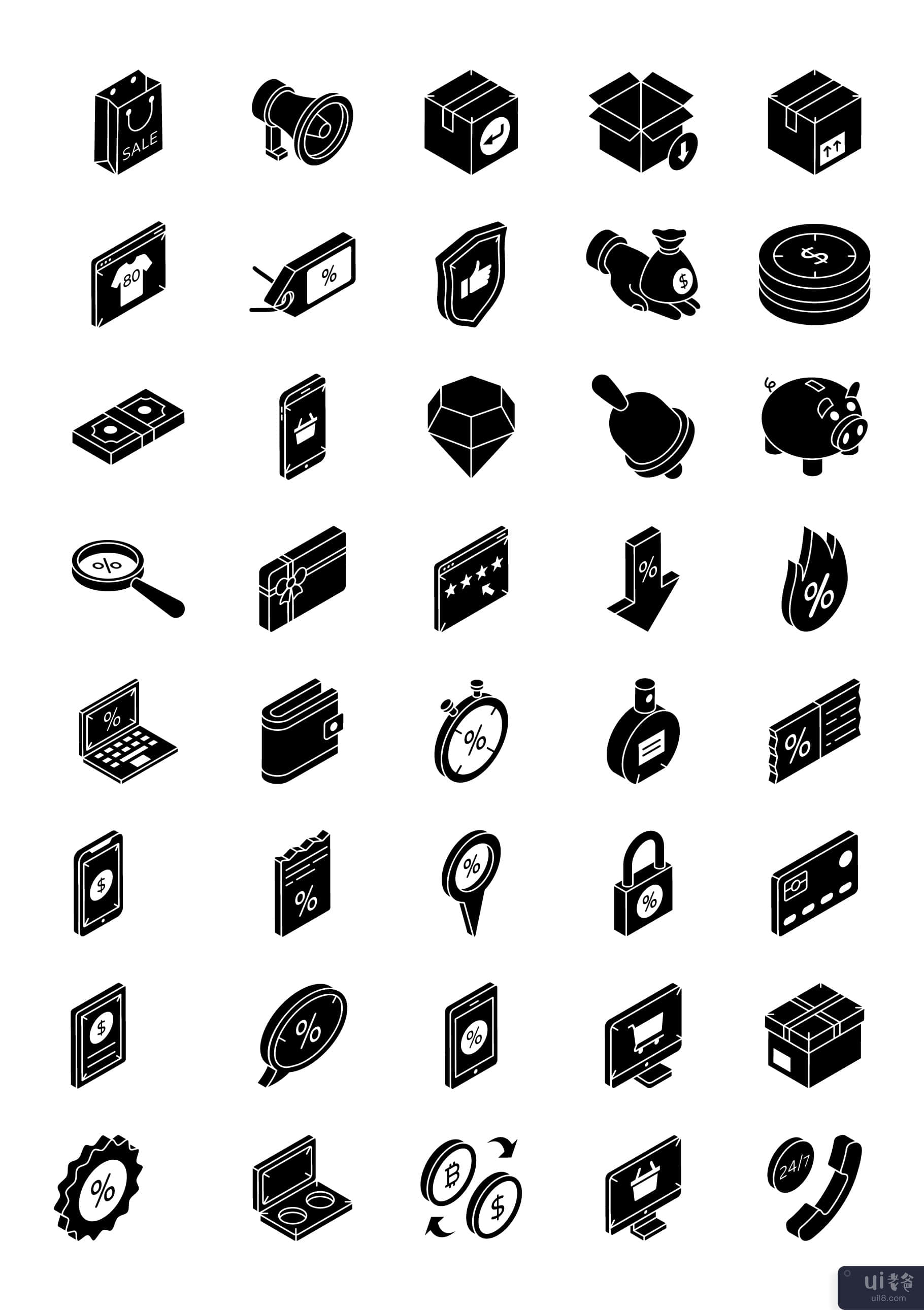 40 个黑色星期五图标(40 Black Friday Icons)插图3