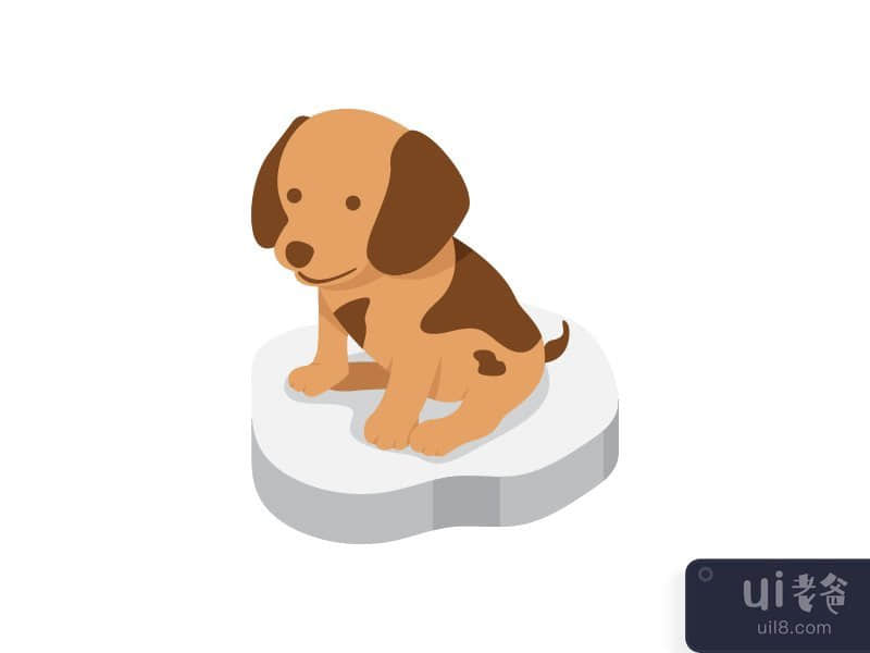 Cute baby dog puppy illustration vector