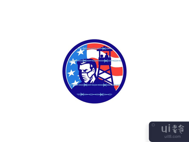 America in Lockdown Isolation Icon
