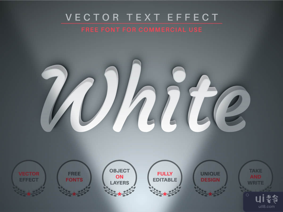 Bottom Light - Editable Text Effect, Font Style