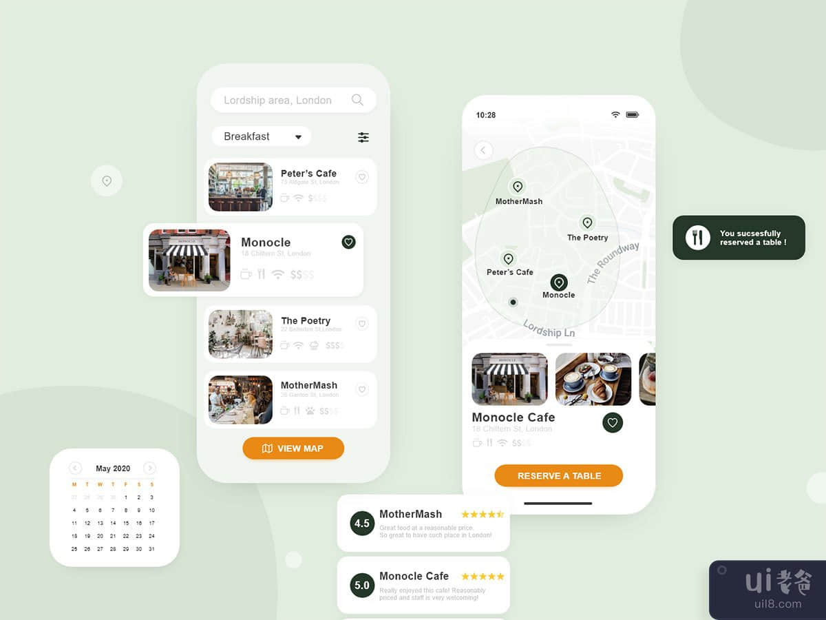 Cafe Finder Mobile App Design