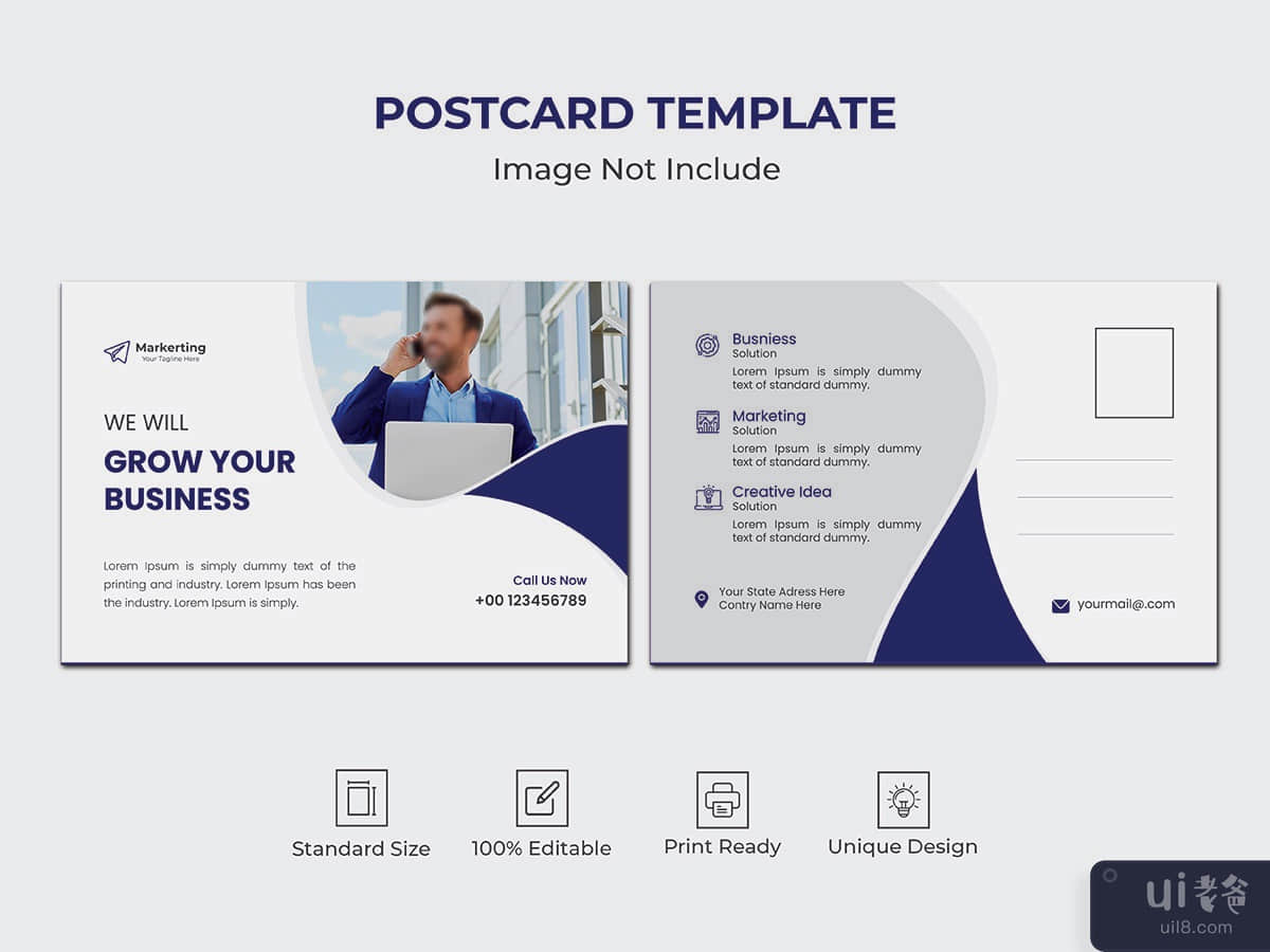 Creative corporate business Modern postcard design template