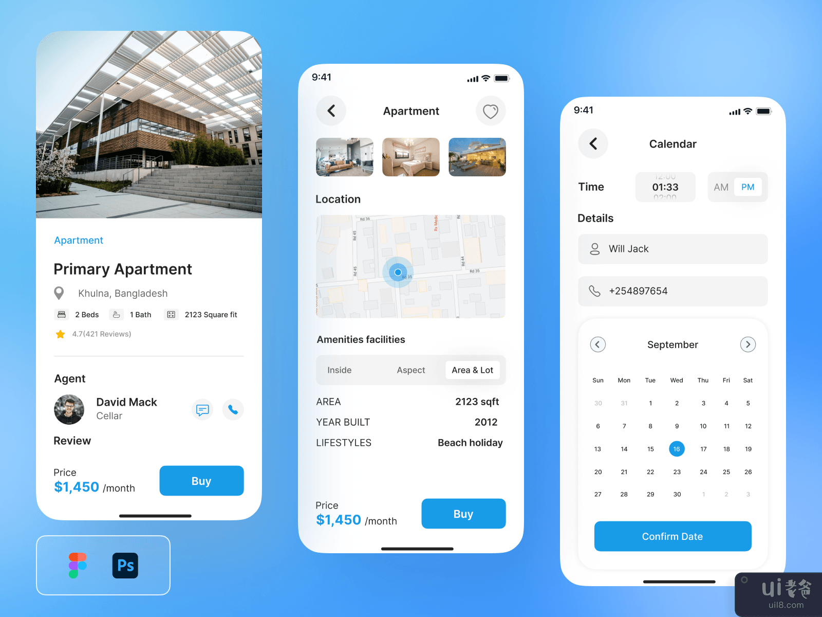 BooKing - Hotel Booking UI Kit for Figma & Photoshop V3