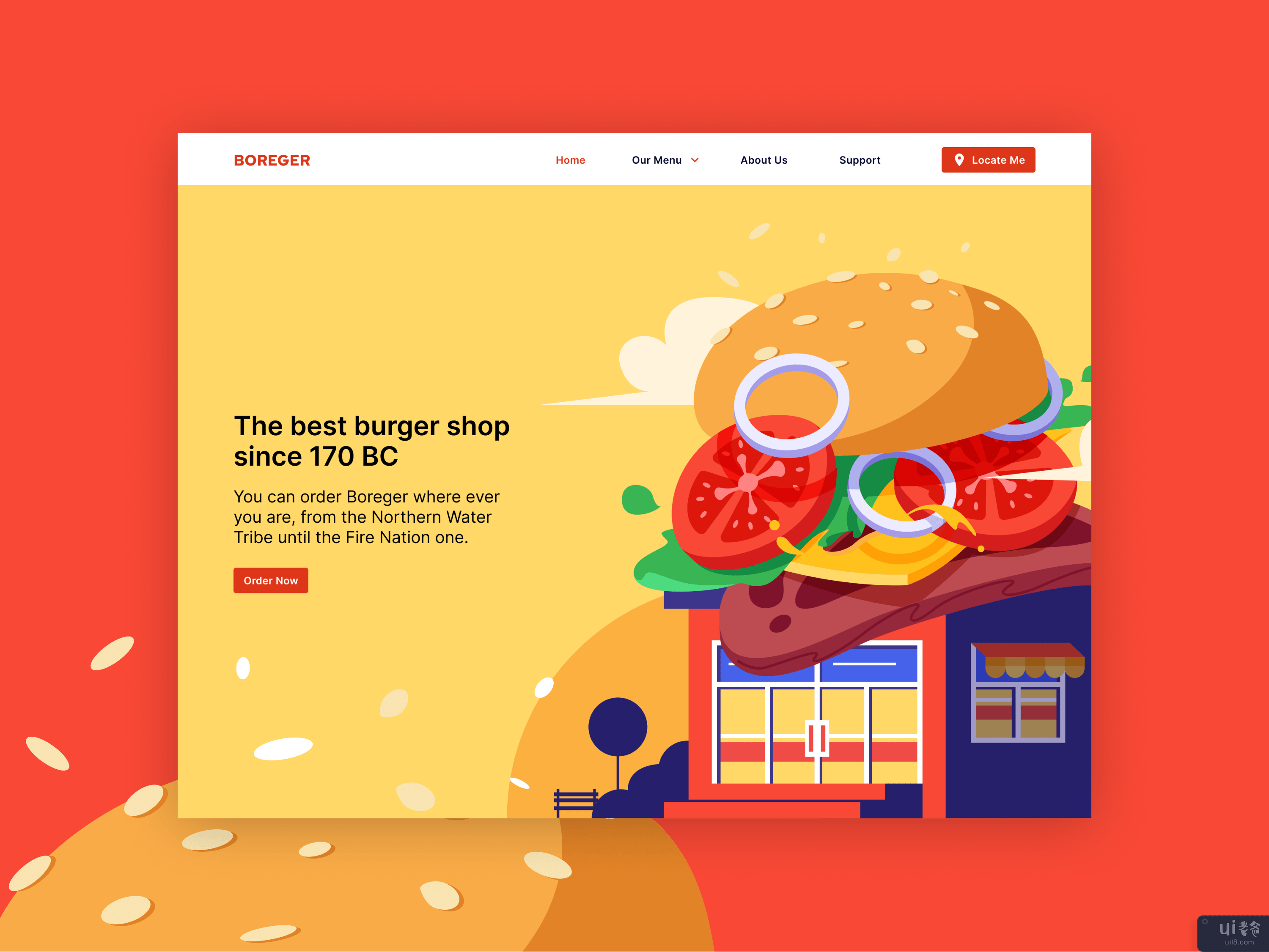 汉堡店图(Burger shop illustration)插图2