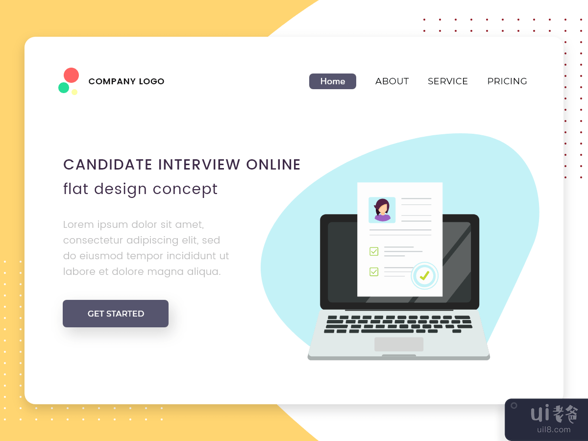 Candidate interview online flat design concept