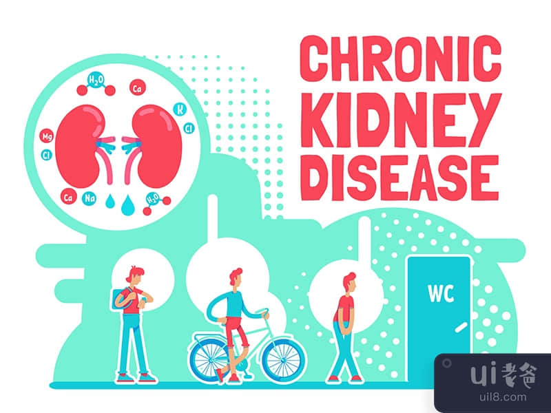 Chronic kidney disease poster flat vector template