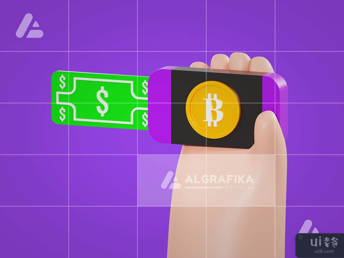 3d illustration invest bitcoin
