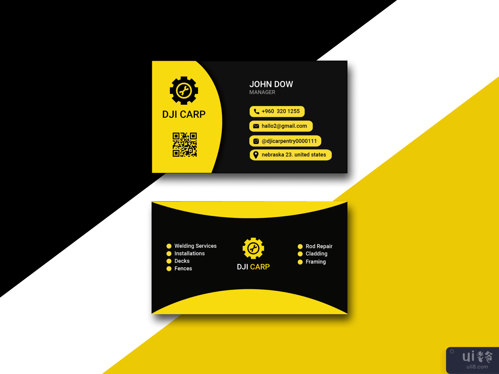 Construction Services Business Cards