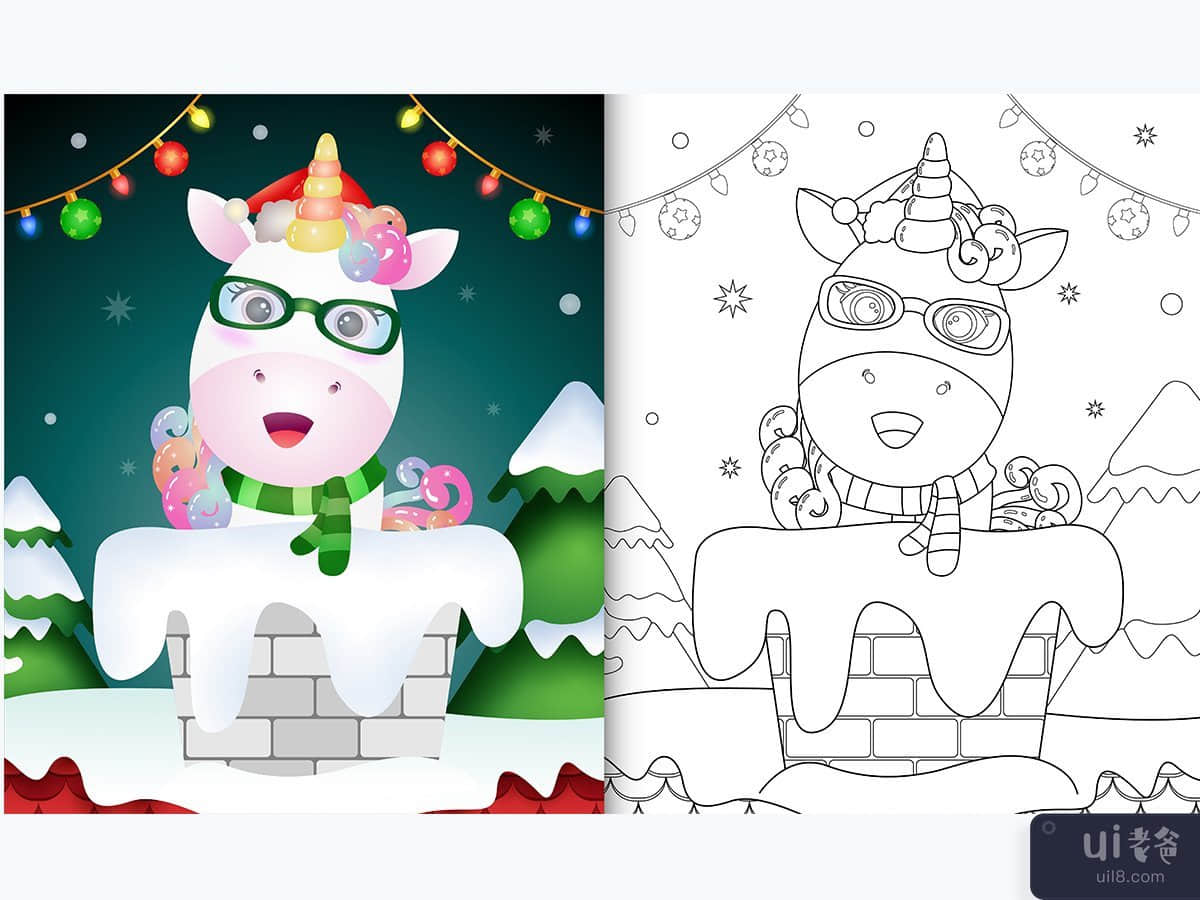 coloring for kids with a cute unicorn 