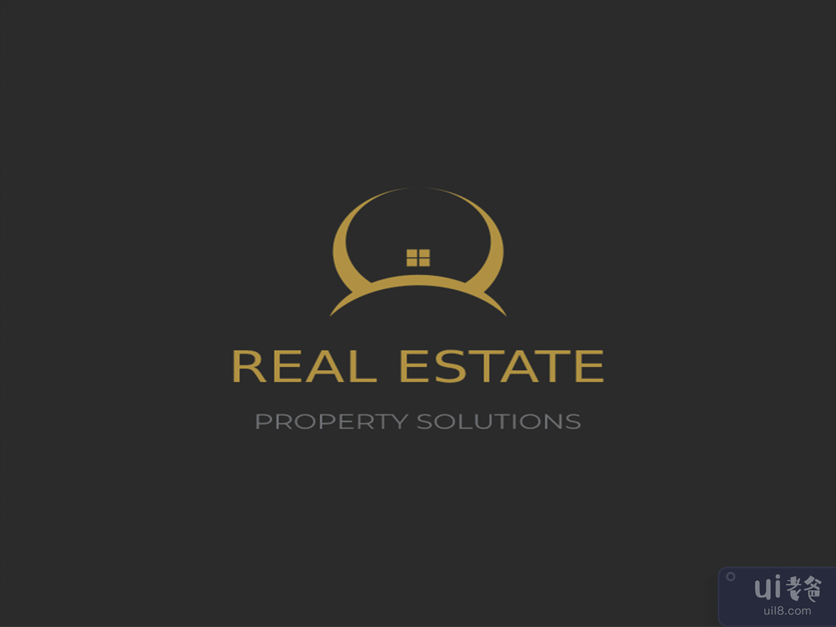 Black and Gold Real Estate House Brand Logo.