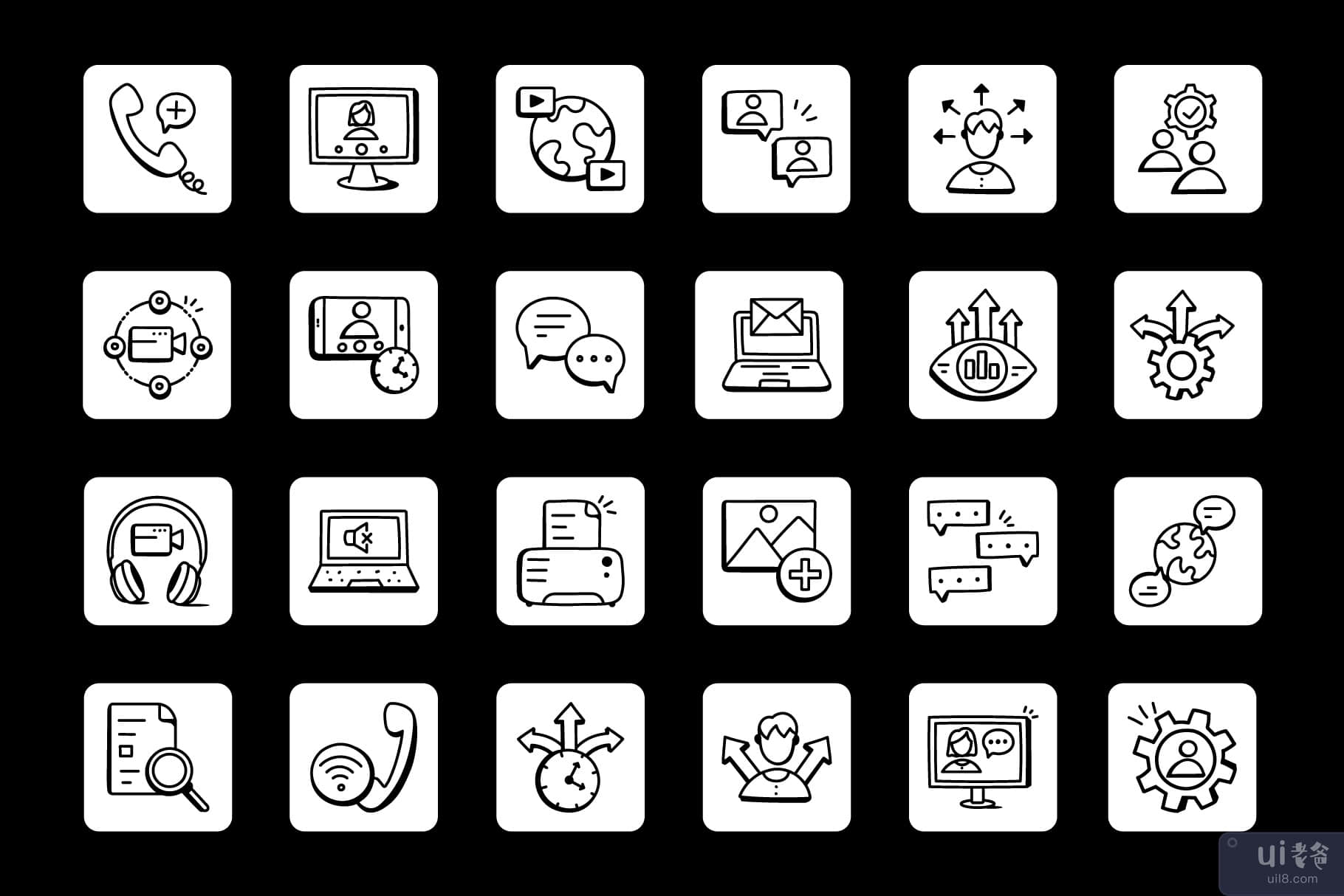 100 涂鸦讨论和会议图标(100 Doodle Discussion and Meeting Icons)插图3