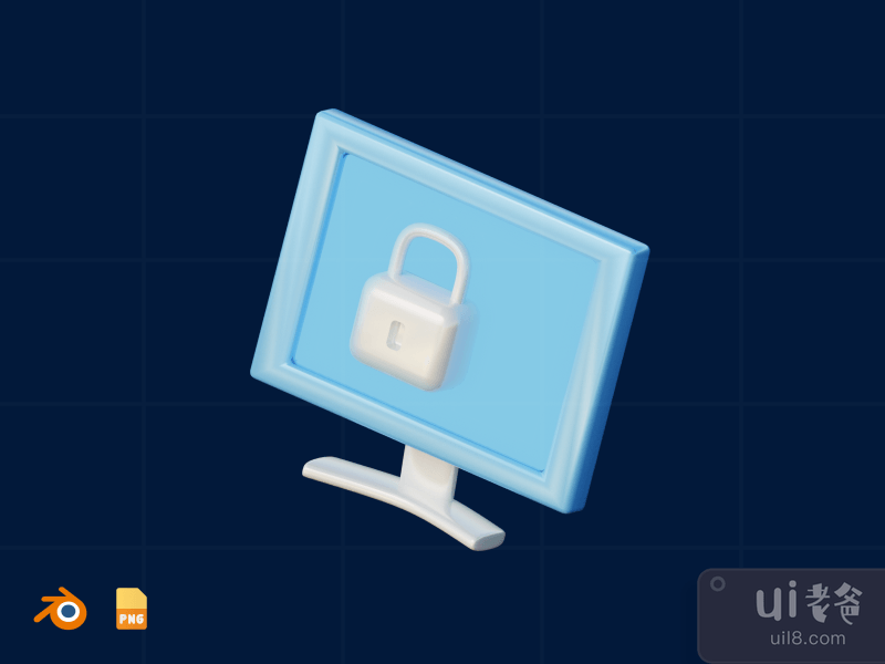 Computer Security - 3D Internet Security Illustration