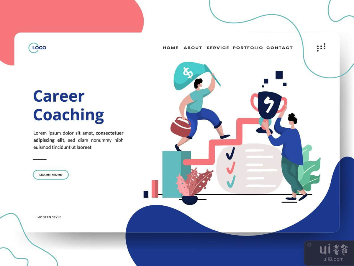 flat illustration Career Coaching Leadership teamwork  business marketing online