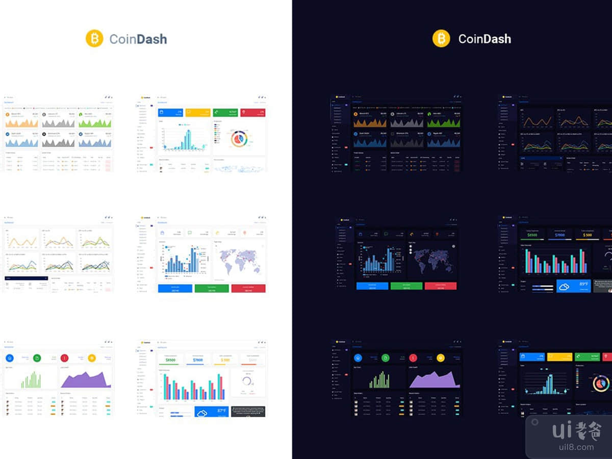Cryptocurrency Dashboard Admin Template - Coindash