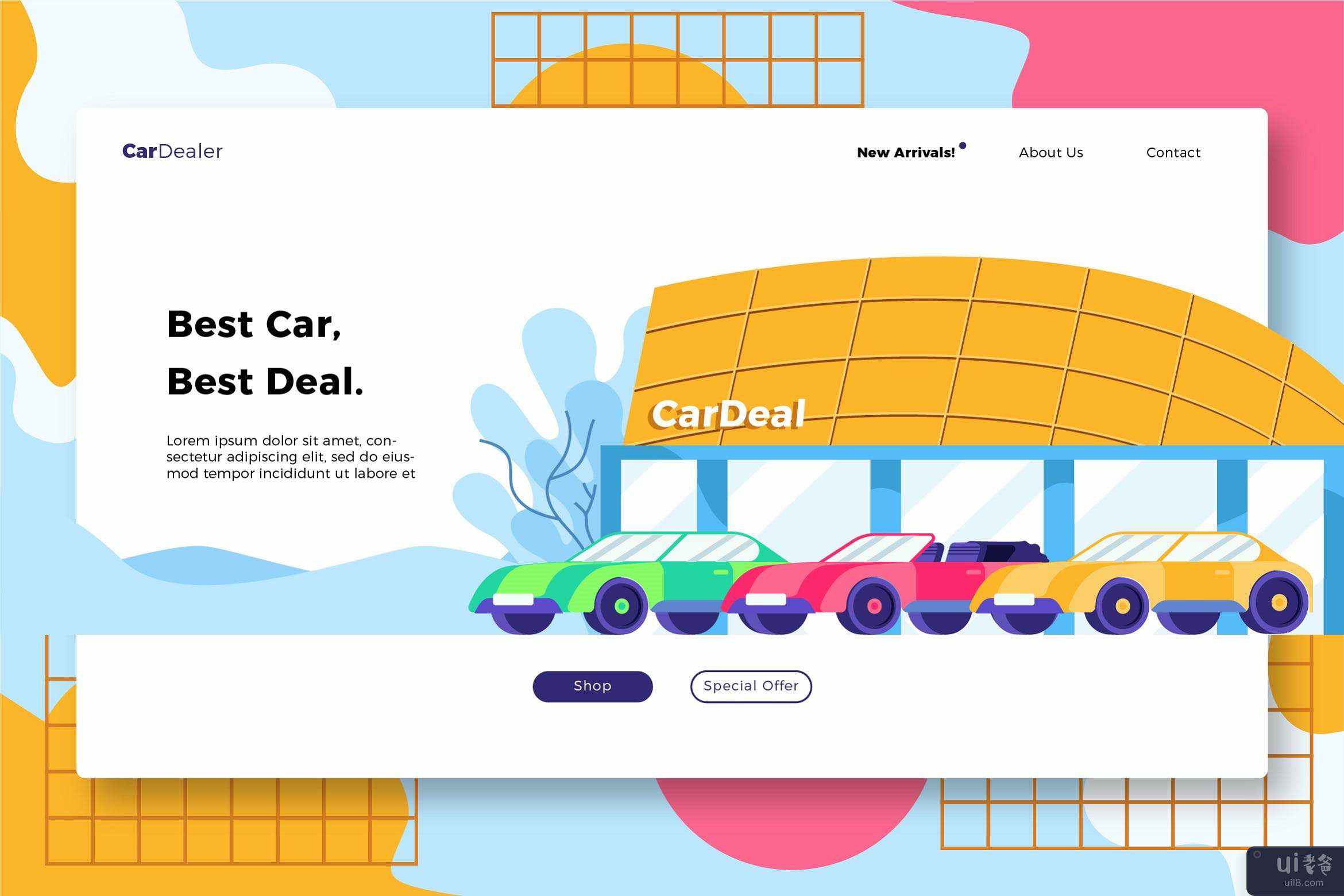 汽车经销商-横幅和登陆页面(Car Dealership - Banner & Landing Page)插图2