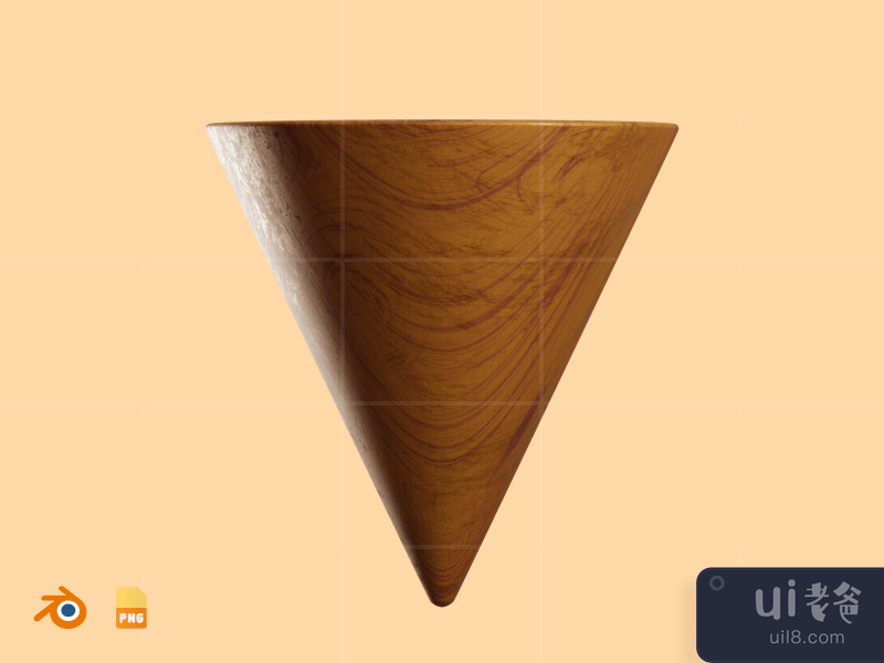 Cone - 3D Wooden Abstract Shape (front)