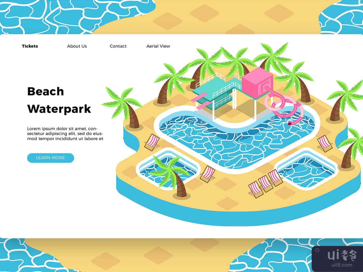 Beach Waterpark - Banner & Landing Page
