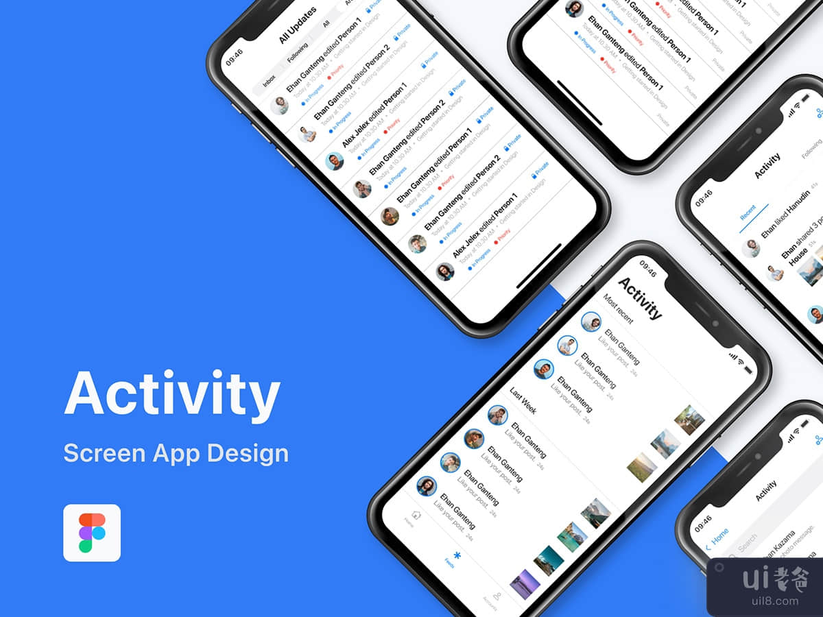 Activity Updates Mobile App Screen Template