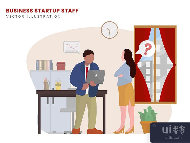 Business Startup Staff Vector Illustration