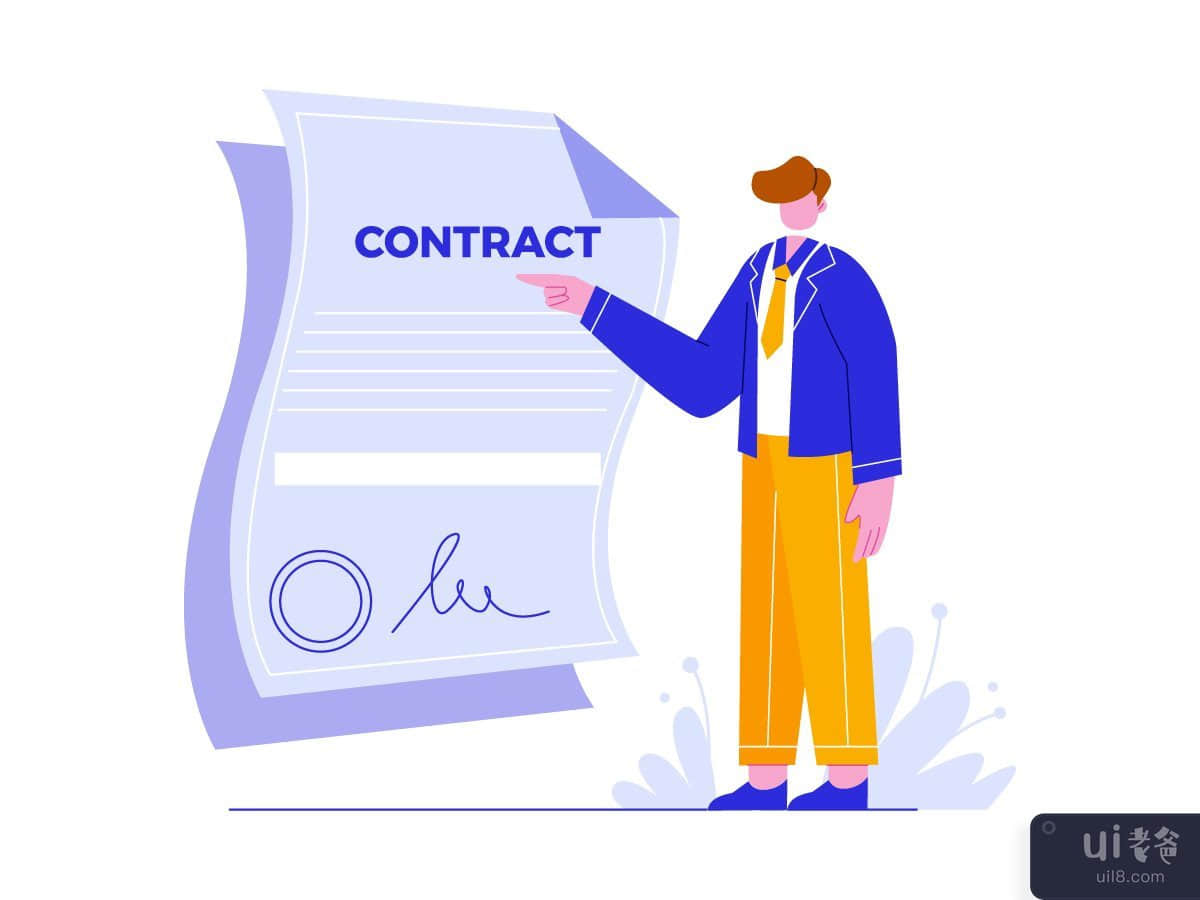 Business Contract Signing Illustration