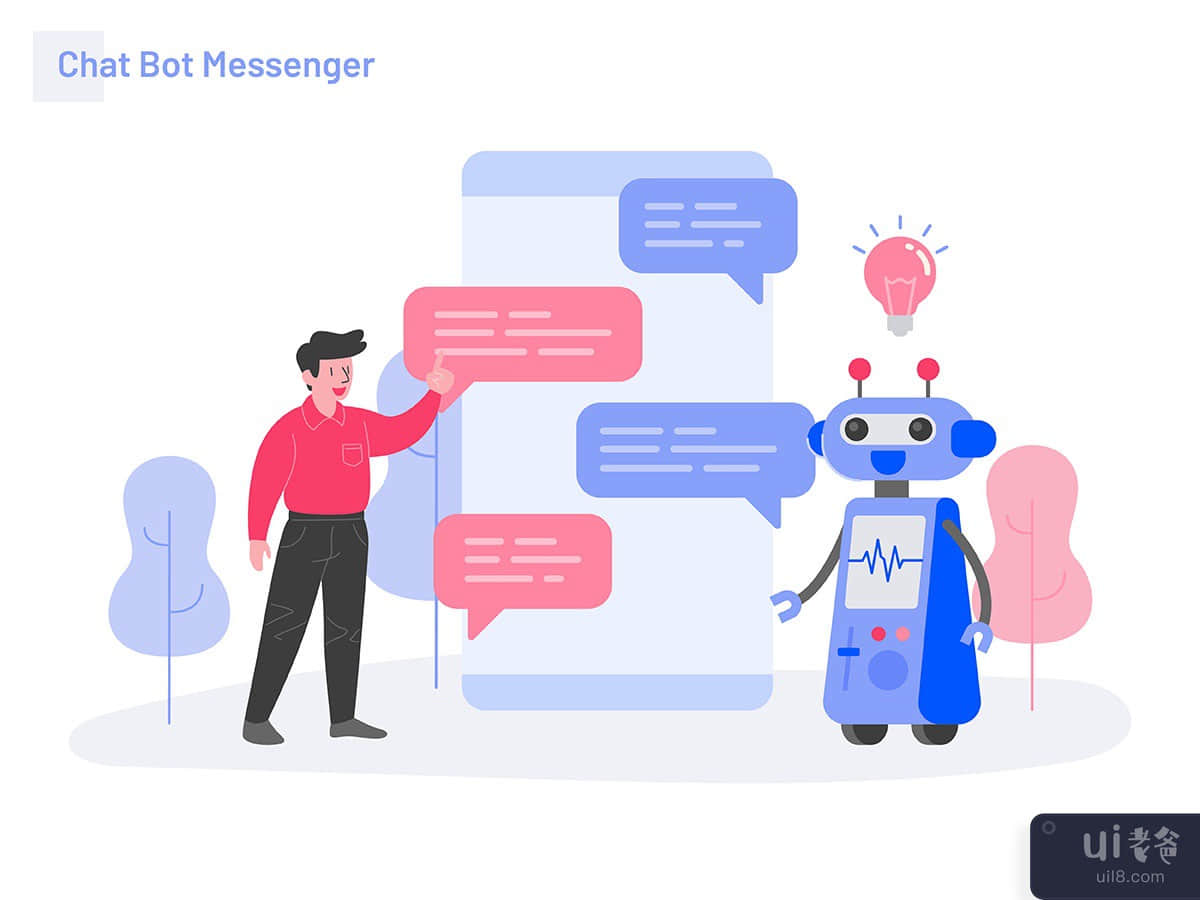 Chat Bot Messenger Illustration