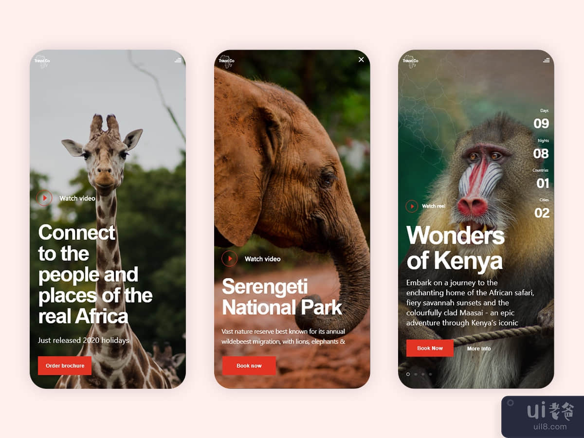 Africa Travel Application UI Kit