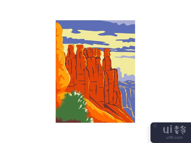 Bryce Canyon National Park Utah WPA Poster Art Color