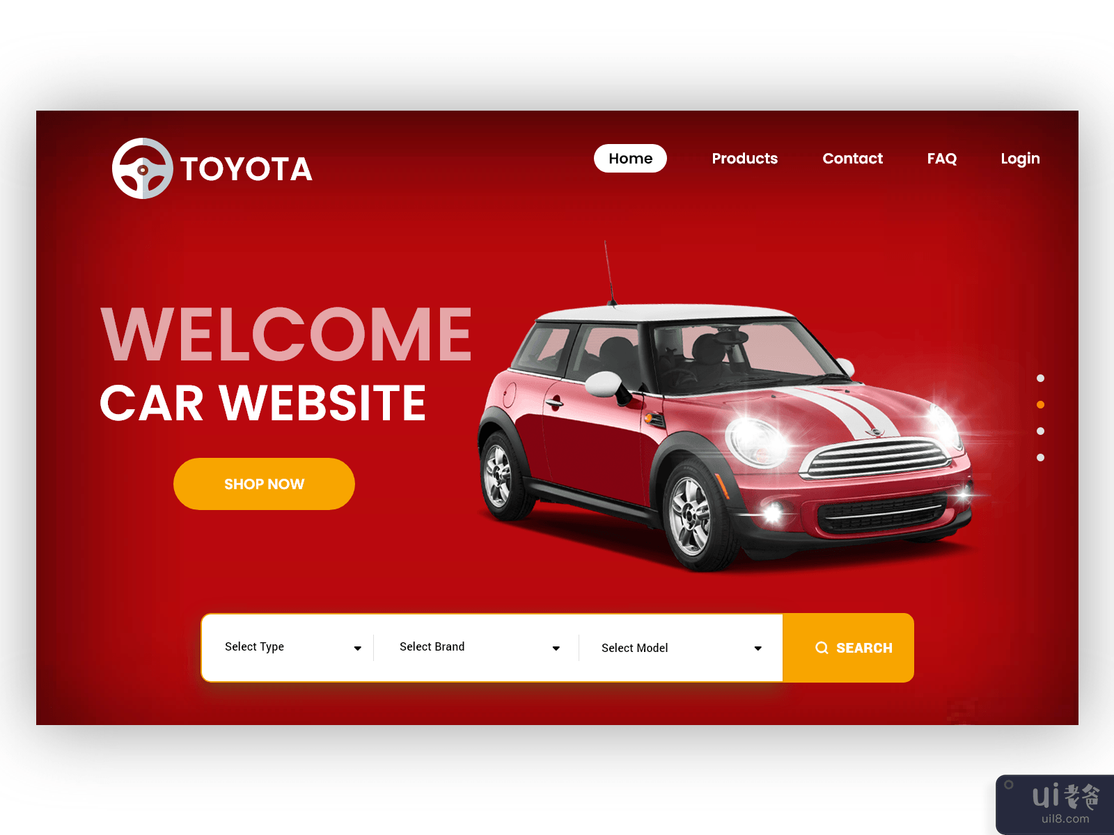 汽车经销商网站布局 - 在线汽车销售购买 - 网页模板(Car Dealer Website Layouts - Online Car sale purchase - web Template)插图2