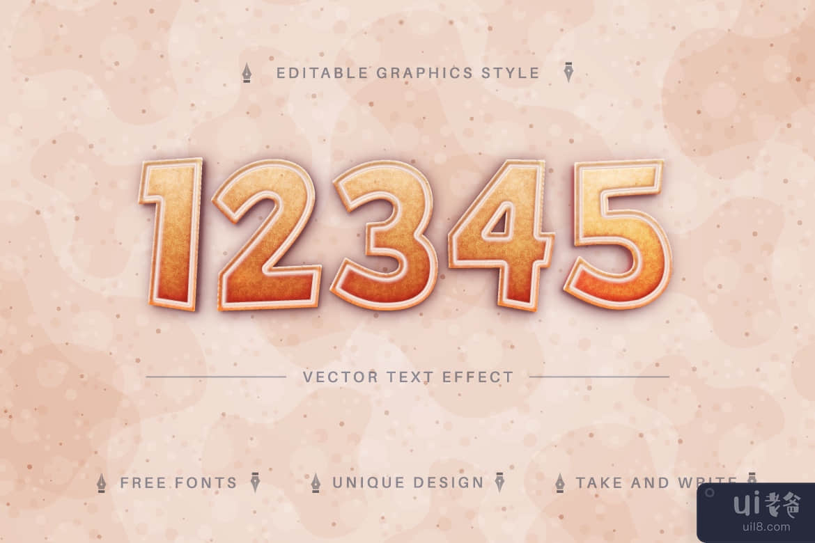 饼干 - 可编辑的文字效果，字体样式(Biscuit - Editable Text Effect, Font Style)插图3