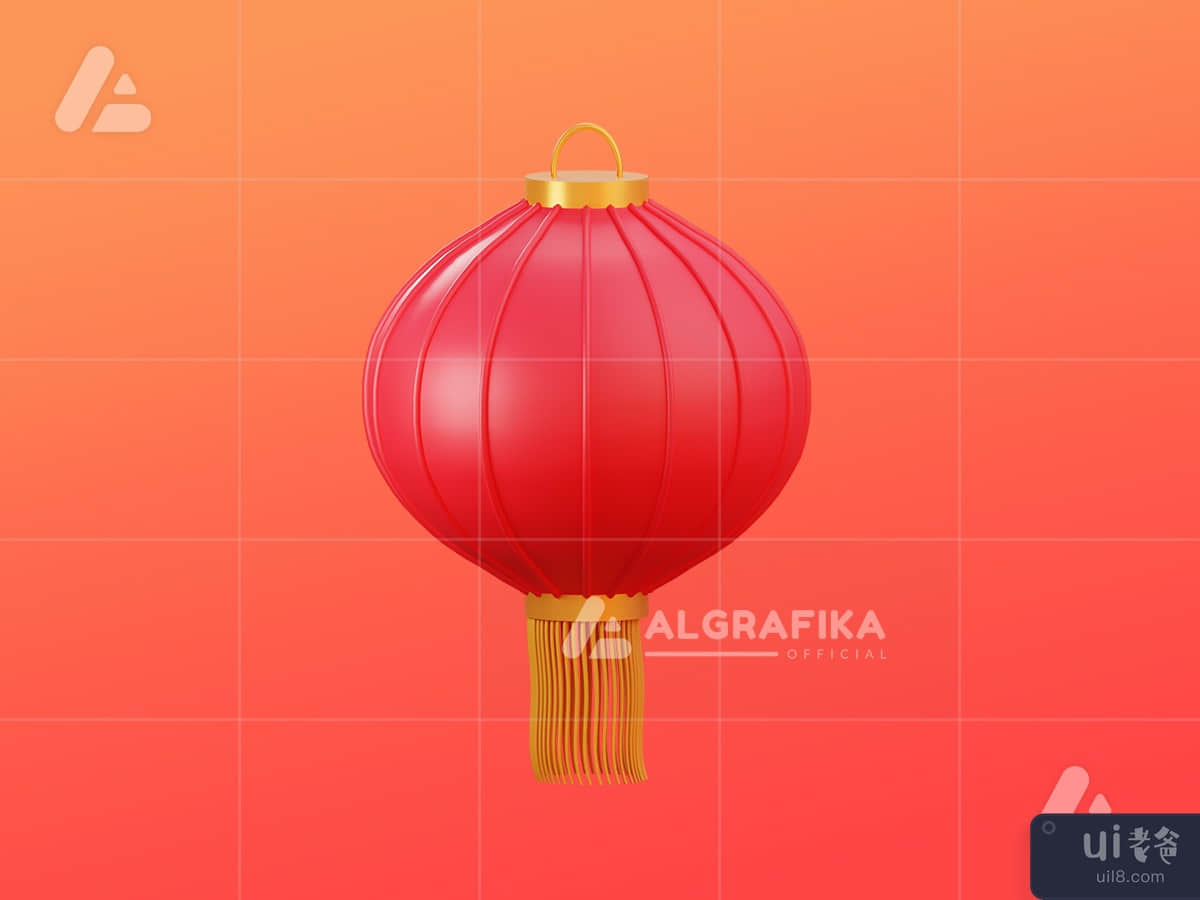 3d chinese new year object lunar lantern