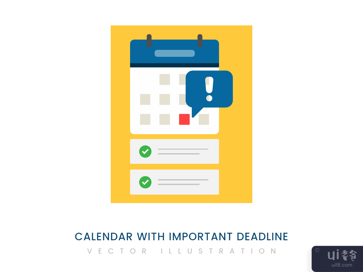 Calendar with important deadline