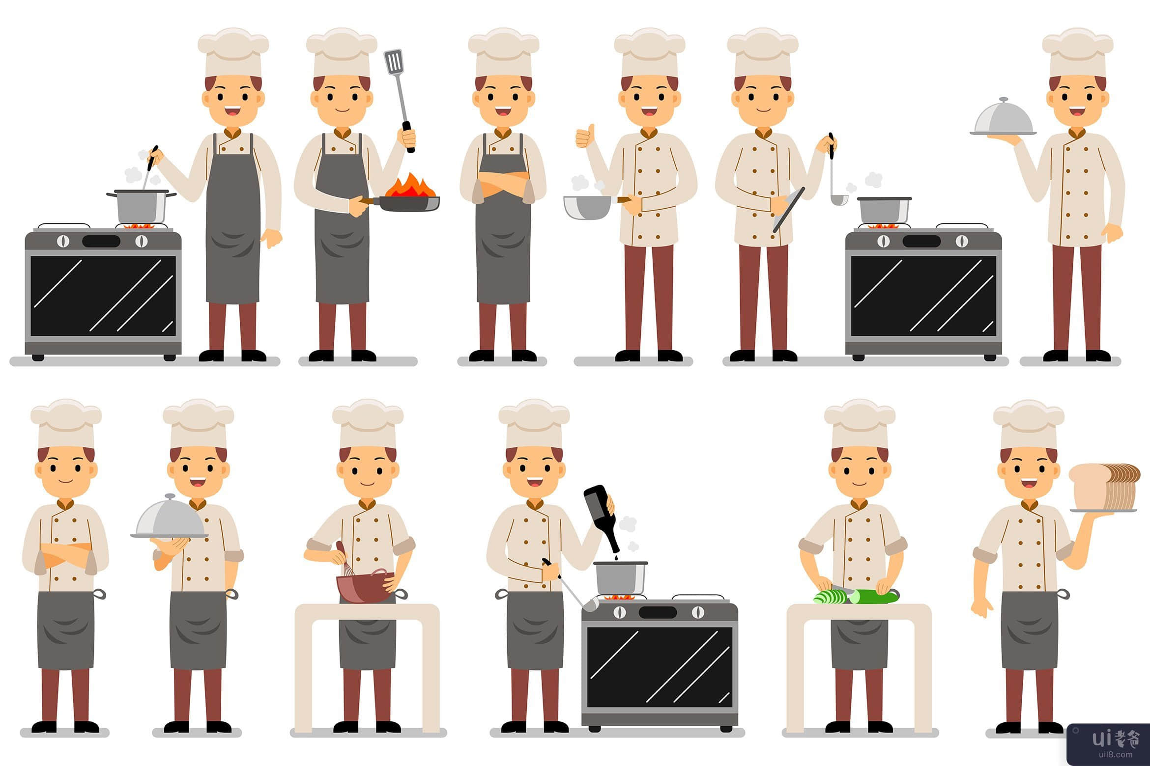 厨师职业字符集(Chef Profession Characters Set)插图2