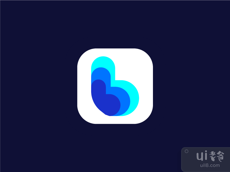 b letter logo - saas logo - b2b logo - bicloud