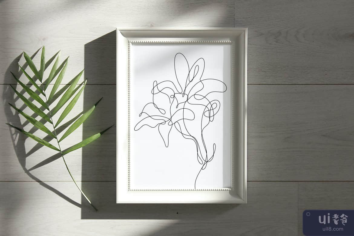 抽象花百合单线艺术绘画奇异美学极简主义(Abstract Flower Lily one line art drawing singulart aesthetic minimalist)插图6