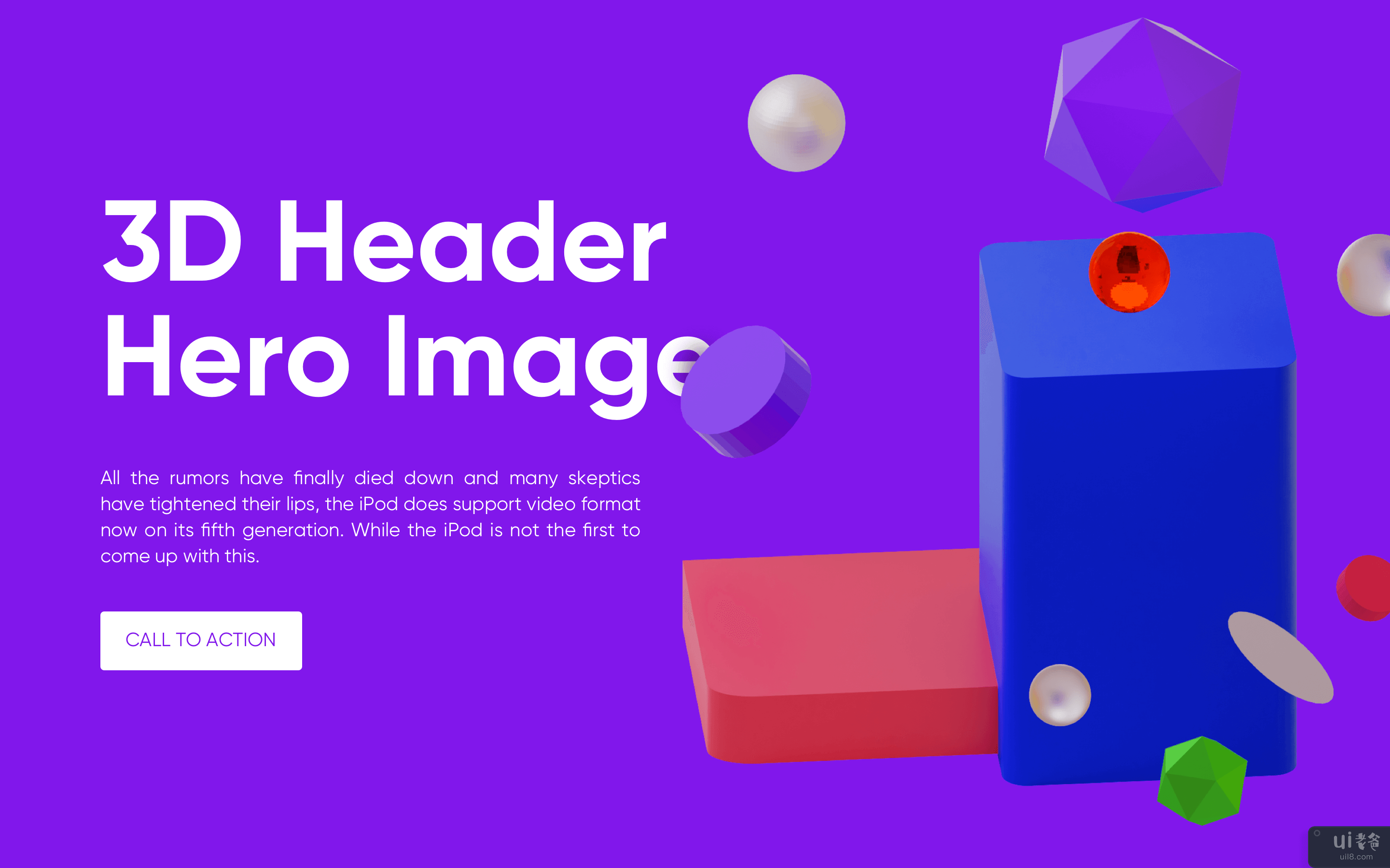 3D 英雄标题图像(3D Hero Header Image)插图3