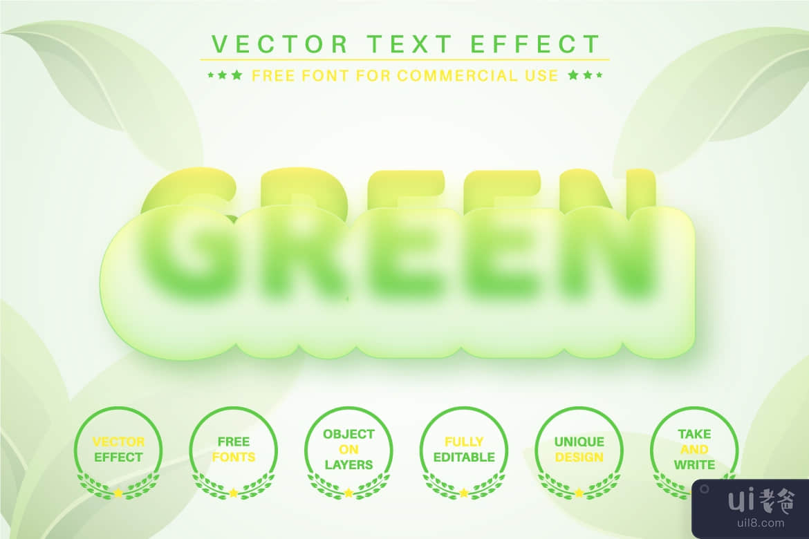 模糊 - 可编辑的文本效果，字体样式(Blur - Editable Text Effect, Font Style)插图3