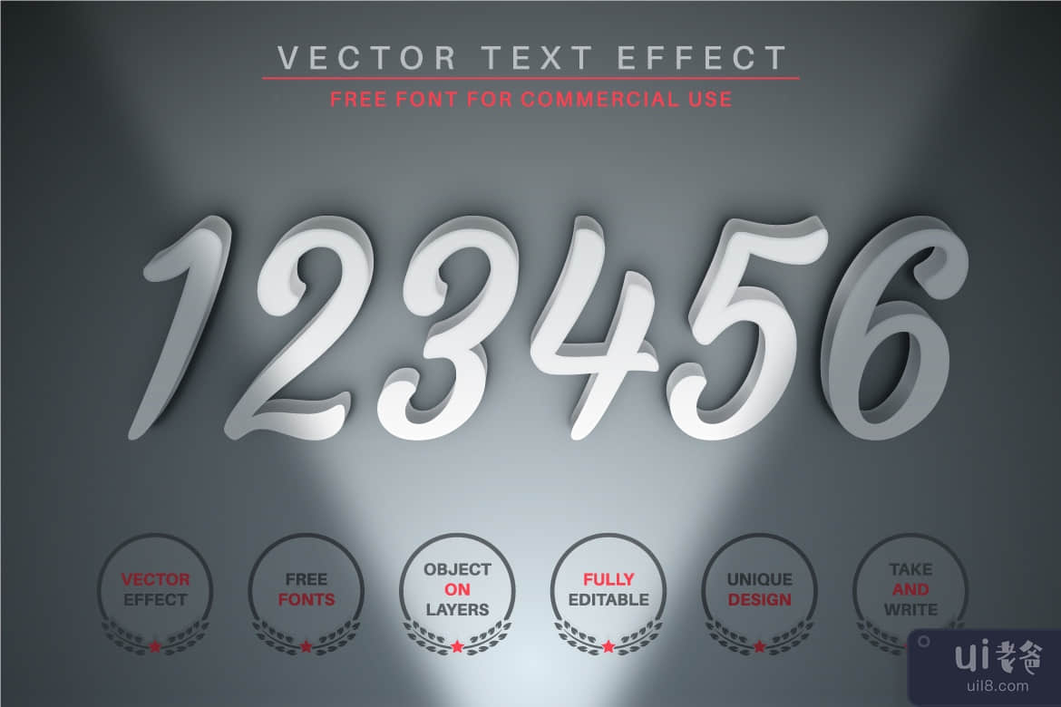 底灯 - 可编辑的文字效果，字体样式(Bottom Light - Editable Text Effect, Font Style)插图5