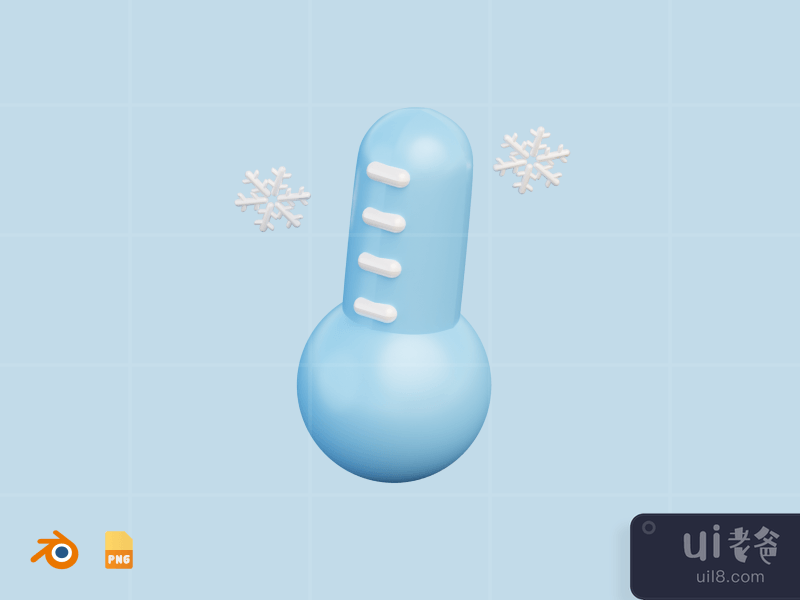 Cold Temperature - 3D Winter Illustration