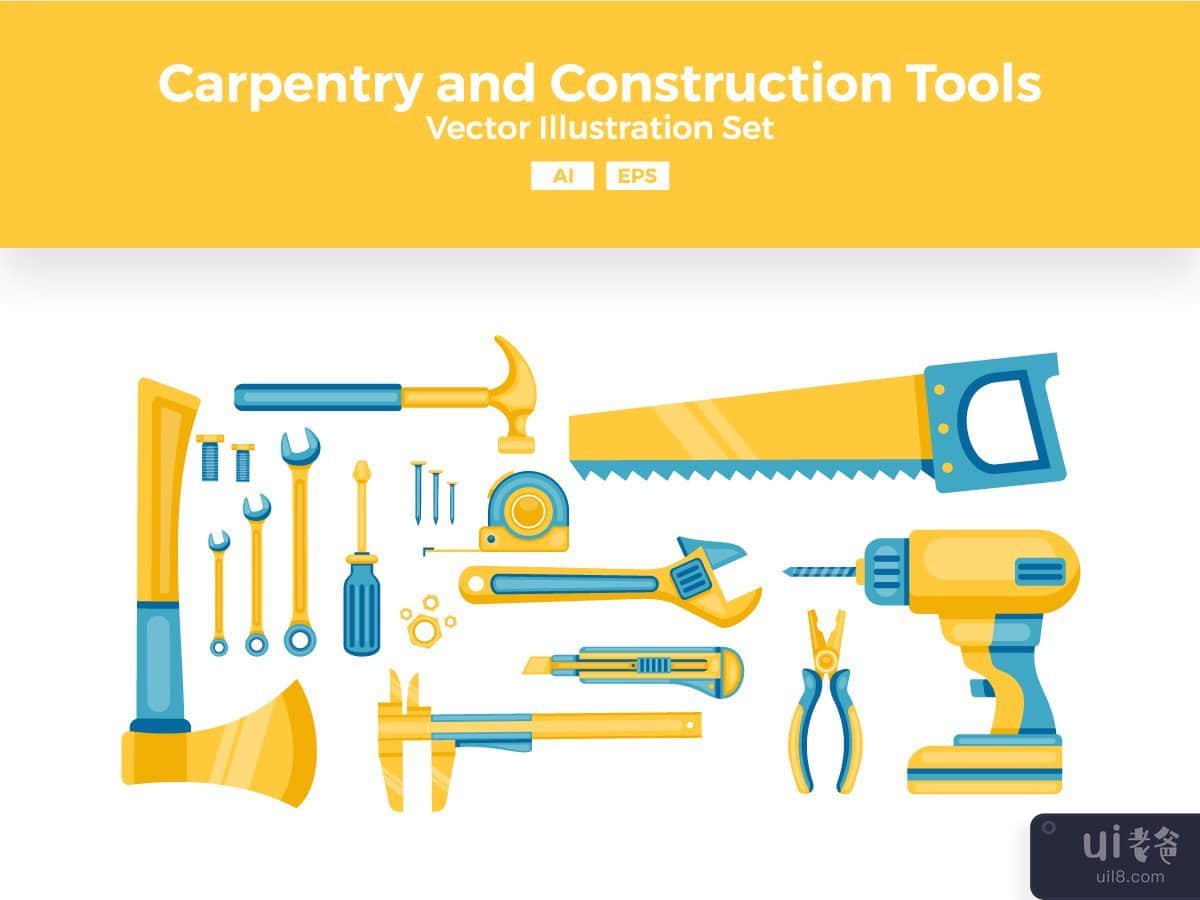 Carpentry and Construction Tools Vector Set