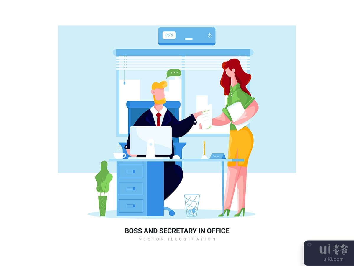 Boss and Secretary in Office