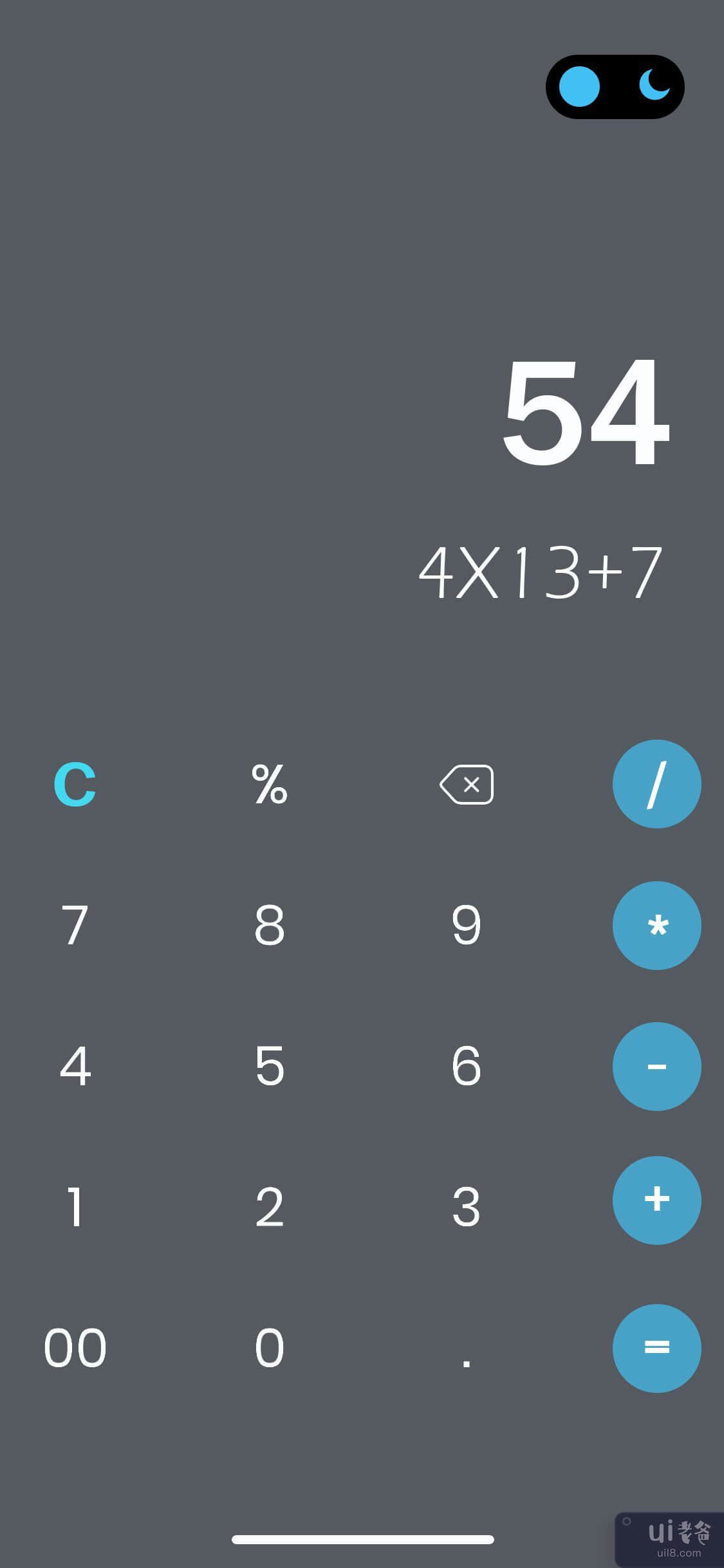具有深色和浅色模式的计算器 UI(Calculator Ui With Dark & Light Mode)插图2