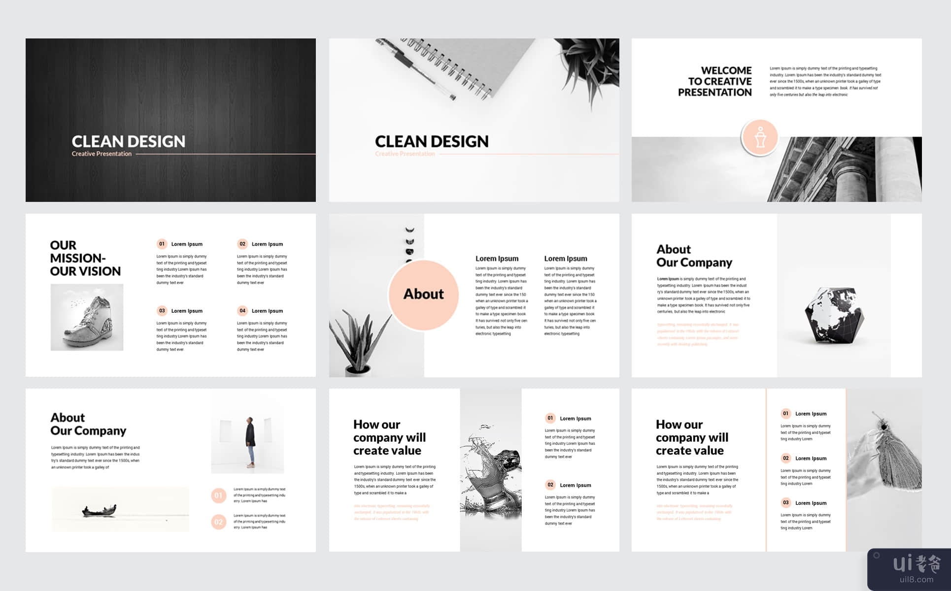 清洁设计最小的PowerPoint演示模板(Clean Design Minimal PowerPoint Presentation Template)插图2
