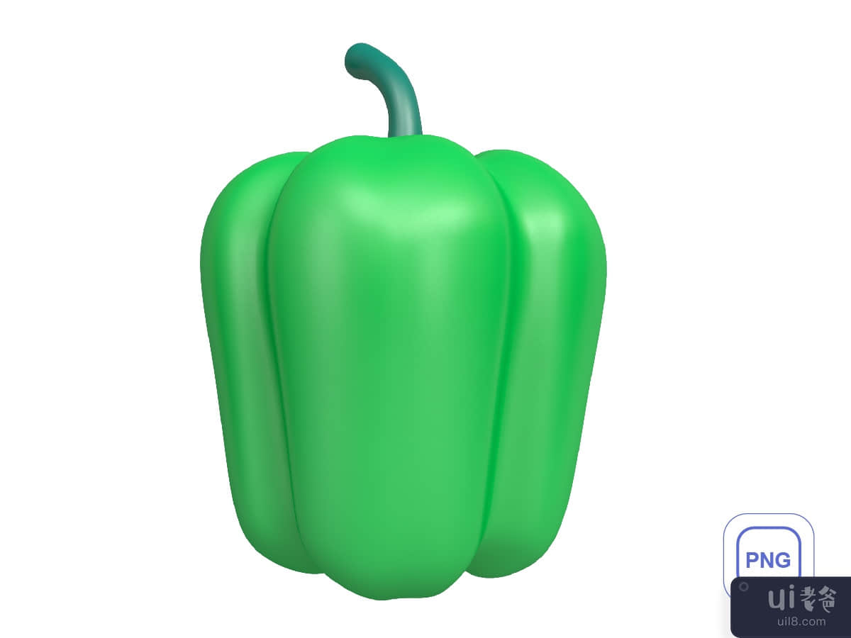 Icon 3d rendering elements fruit Bell pepper