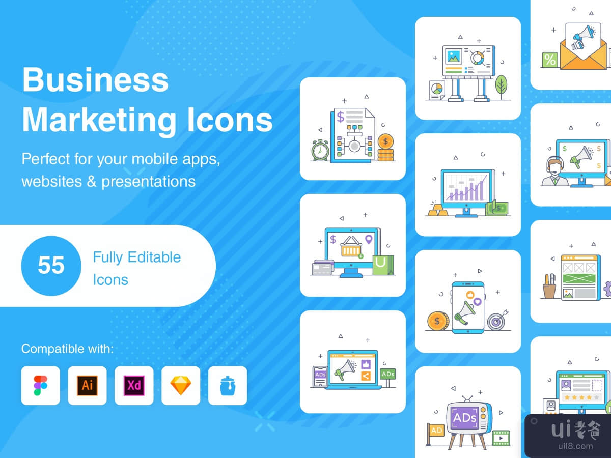 Business Marketing Flat Icons