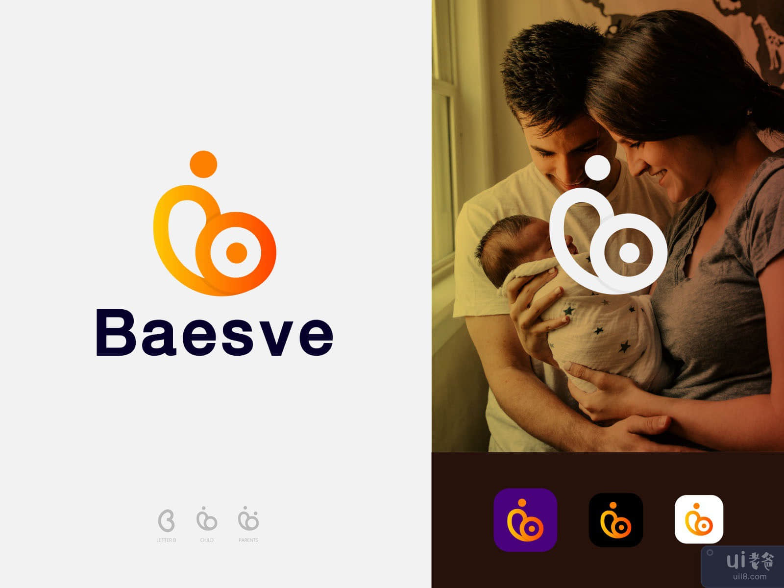 Baesve Logo Branding - Baby care logo