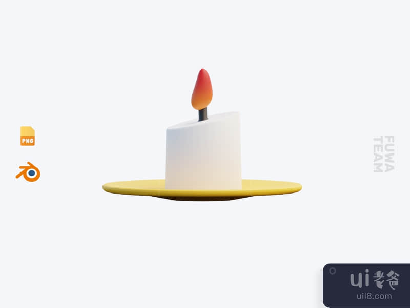 Burning Candle - 3D Halloween Icon Pack (front)
