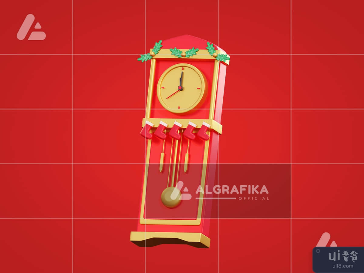 3d christmas clock